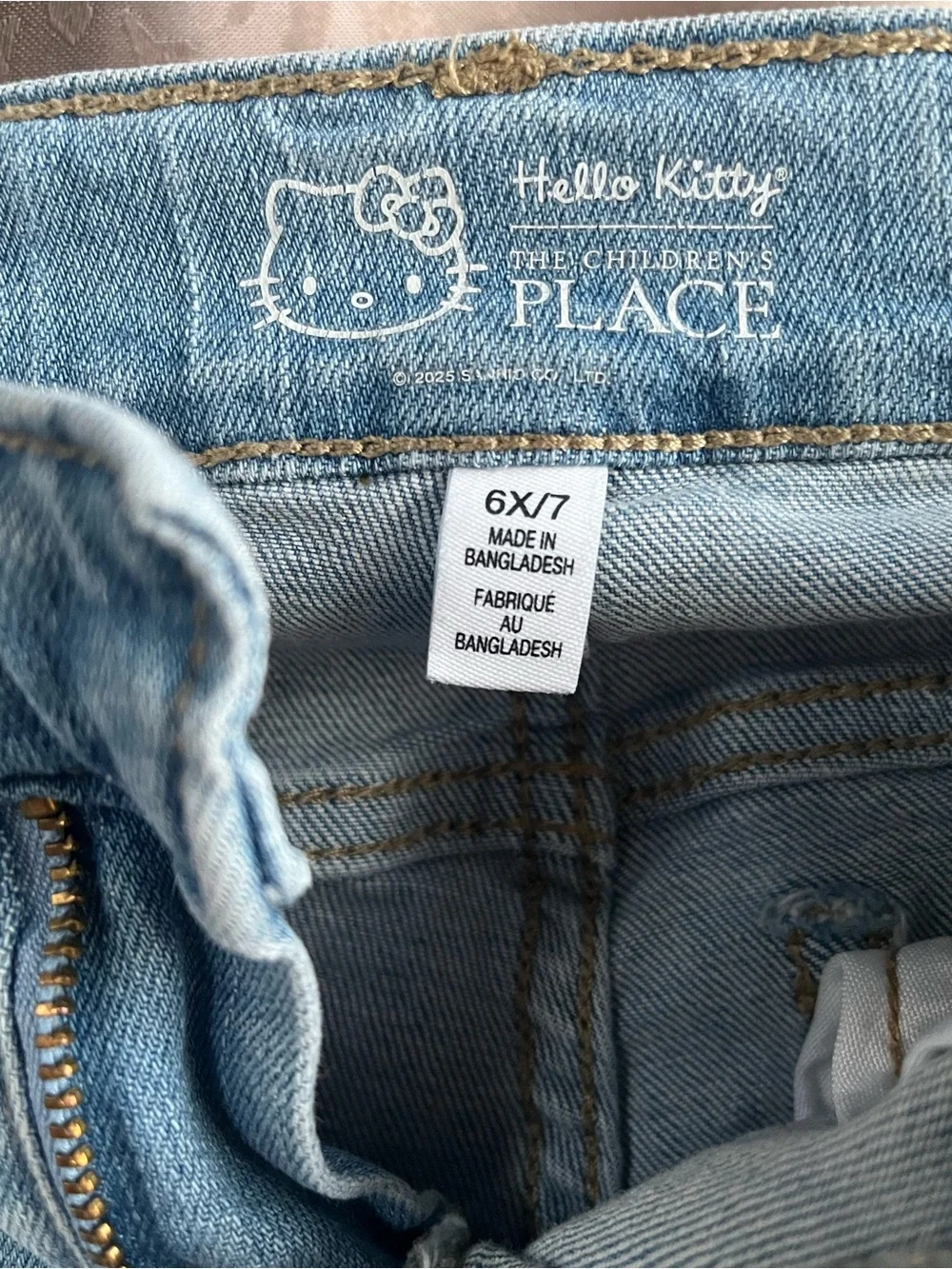 The Children's Place Light Blue Jeans with Hello Kitty Patch